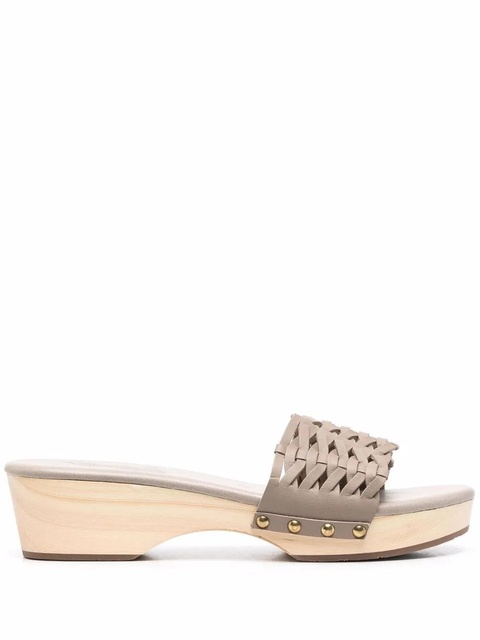 Ancient Greek Sandals interwoven-detail leather clogs - Grey - zdjęcie produktu nr 1