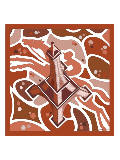 Longchamp Equestrian Tower silk scarf - Orange - zdjęcie produktu nr 1