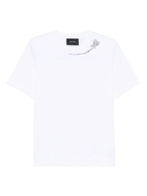 Simone Rocha embellished chain T-shirt - White - zdjęcie produktu nr 1