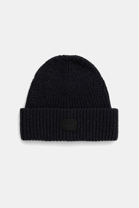 AllSaints czapka z dodatkiem wełny kolor granatowy 29AS101343 - zdjęcie produktu nr 1