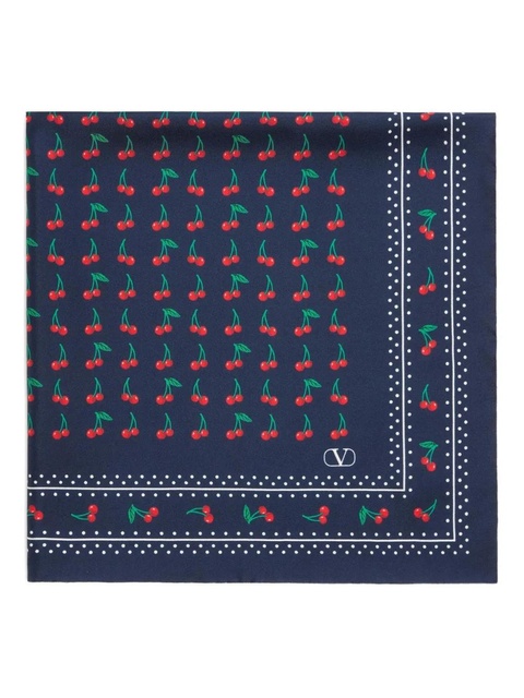 Valentino Garavani Cherryfic scarf - Blue - zdjęcie produktu nr 1