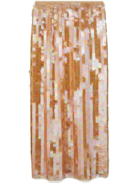 Tory Burch high-waisted sequin-embellished midi skirt - Neutrals - zdjęcie produktu nr 1