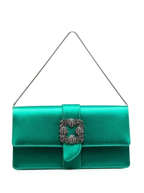 Manolo Blahnik decorative-buckle clutch-bag - Green - zdjęcie produktu nr 1