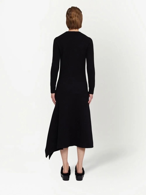 Jil Sander wool asymmetric midi-dress - Black - zdjęcie produktu nr 2