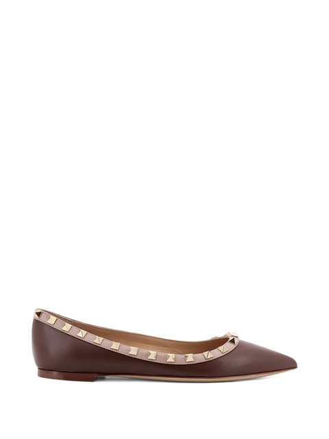 Valentino Garavani rockstud-embellished ballet flats - Brown - zdjęcie produktu nr 1