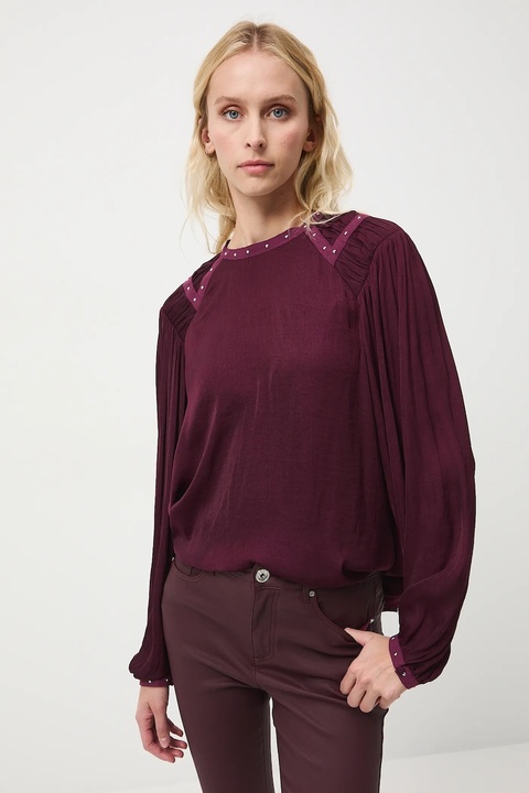 Medicine bluzka damska kolor bordowy gładka - zdjęcie produktu nr 1