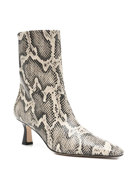 Aeyde 70mm Elina snake-print pointed-toe ankle boots - Neutrals - zdjęcie produktu nr 2