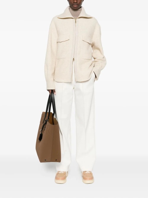 Moncler zip-up bouclé jacket - Neutrals - zdjęcie produktu nr 2