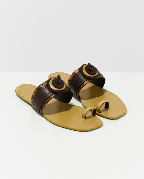 TORY BURCH - Skórzane klapki - zdjęcie produktu nr 2