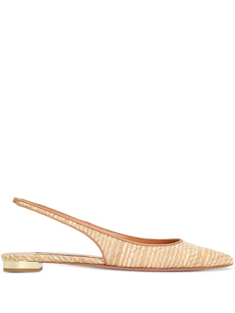 Aquazzura Purist slingback woven flat pumps - Neutrals - zdjęcie produktu nr 1