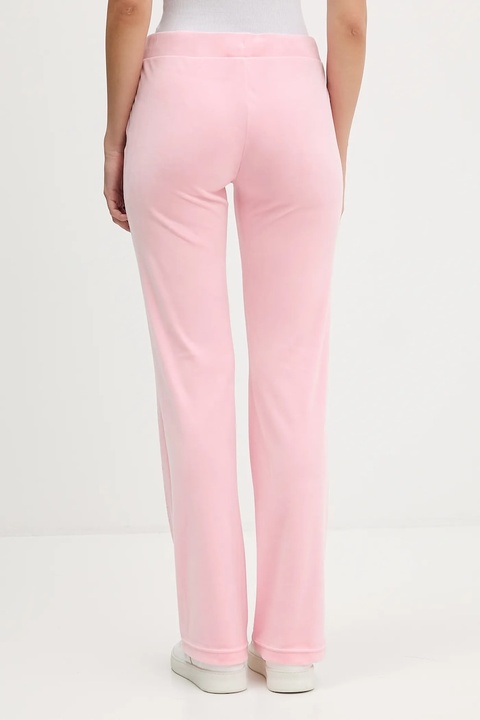 Juicy Couture spodnie dresowe welurowe damskie kolor różowy gładkie JCWBJ225311 - zdjęcie produktu nr 2