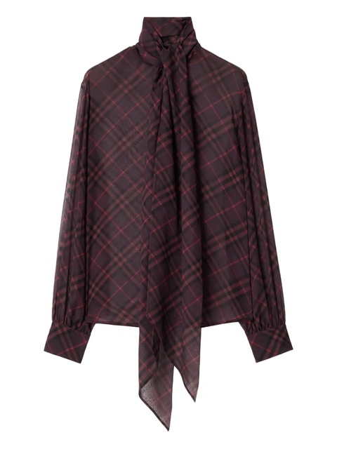 Burberry check-pattern blouse - Red - zdjęcie produktu nr 2