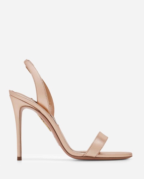 AQUAZZURA - Złote sandały na szpilce So Nude - zdjęcie produktu nr 2