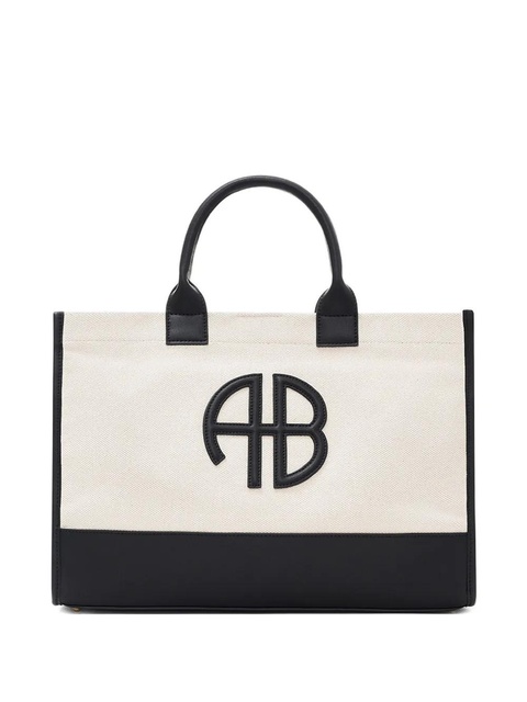 ANINE BING medium Lara logo-appliqué tote bag - Neutrals - zdjęcie produktu nr 1