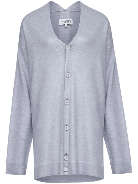 MM6 Maison Margiela V-neck cardigan - Grey - zdjęcie produktu nr 2