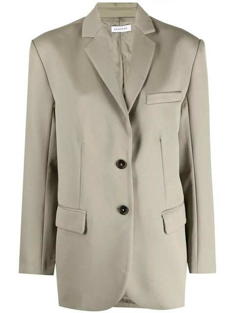 ANINE BING Quinn wool oversize blazer - Green - zdjęcie produktu nr 1