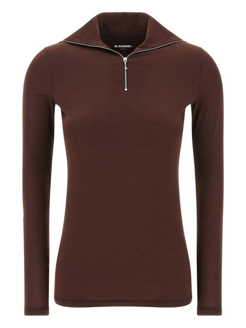 Jil Sander half-zip collar sweatshirt - Red - zdjęcie produktu nr 1