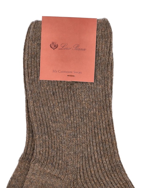 Loro Piana ribbed-knit cashmere socks - Brown - zdjęcie produktu nr 2