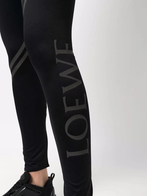 LOEWE logo-print leggings - Black - zdjęcie produktu nr 2