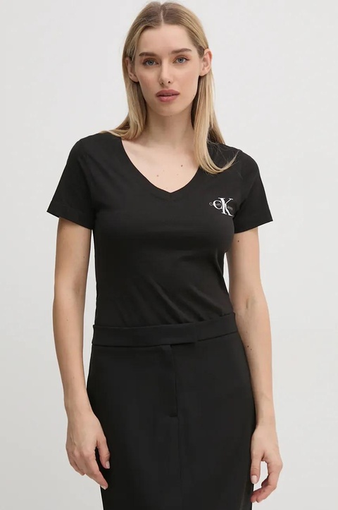 Calvin Klein Jeans t-shirt bawełniany 2-pack kolor czarny J20J223447 - zdjęcie produktu nr 2
