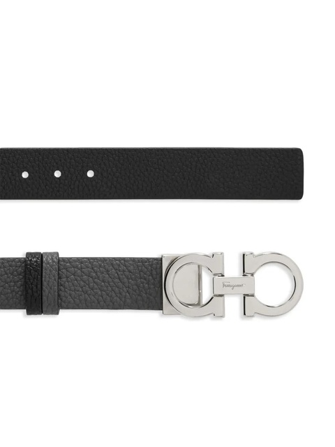 Ferragamo Gancini-buckle leather belt - Grey - zdjęcie produktu nr 2