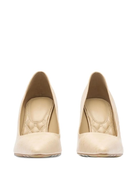 Burberry quilted check leather dame pumps - Neutrals - zdjęcie produktu nr 2