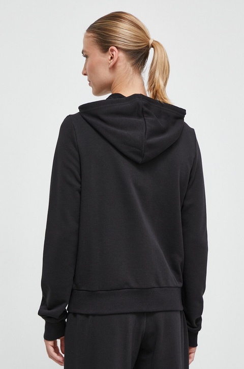 Reebok bluza damska kolor czarny z kapturem gładka 100071705 - zdjęcie produktu nr 2