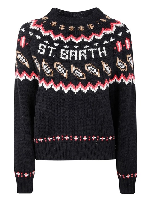 MC2 Saint Barth intarsia-knit sweater - Black - zdjęcie produktu nr 1