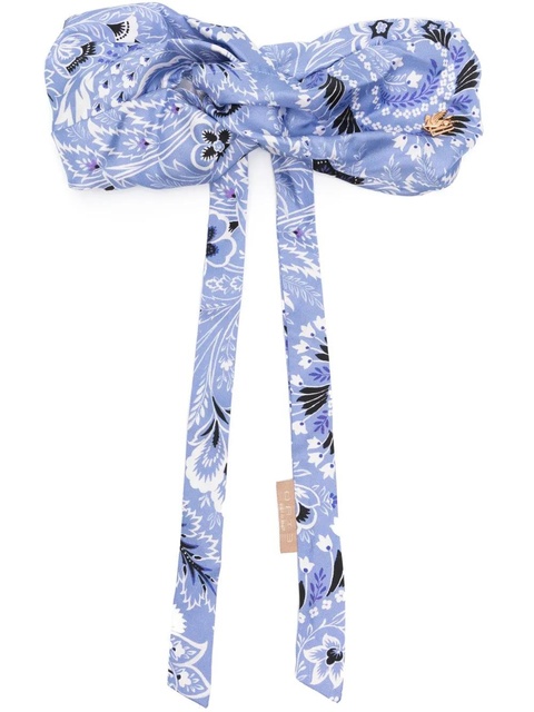 ETRO floral-pattern knot-detailed hairband - Blue - zdjęcie produktu nr 1