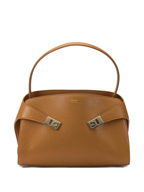 Ferragamo Hug leather tote bag - Brown - zdjęcie produktu nr 1