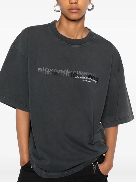 Alexander Wang logo-print cotton T-shirt - Grey - zdjęcie produktu nr 2