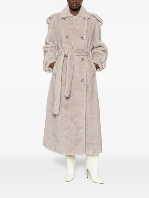ducie Thalia double-breasted faux fur coat - Neutrals - zdjęcie produktu nr 2