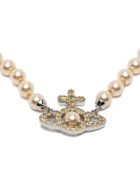 Vivienne Westwood Olympia pearl stones necklace - Gold - zdjęcie produktu nr 2