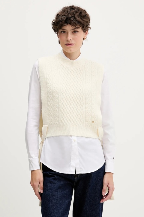 Pedro del Hierro kamizelka damski kolor beżowy lekki 4962459 - zdjęcie produktu nr 1