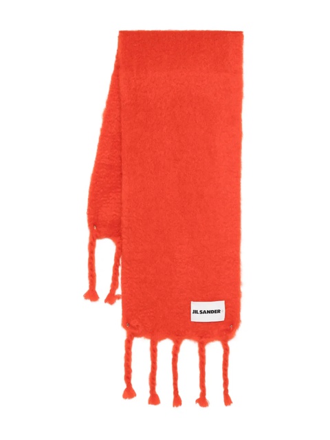 Jil Sander fringed mohair scarf - Orange - zdjęcie produktu nr 1