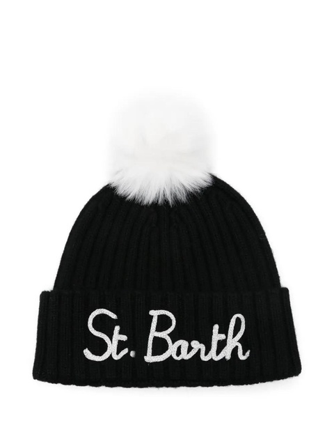 MC2 Saint Barth pompom embroidered hat - Black - zdjęcie produktu nr 2