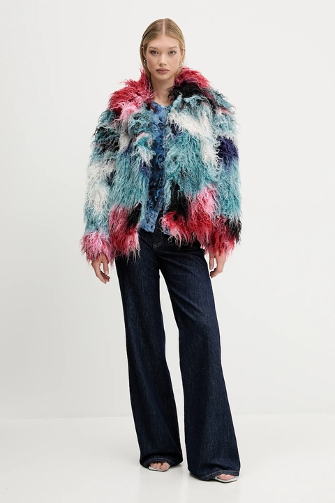 Desigual płaszcz CLOUD LACROIX kolor turkusowy 25WWEW02 - zdjęcie produktu nr 2
