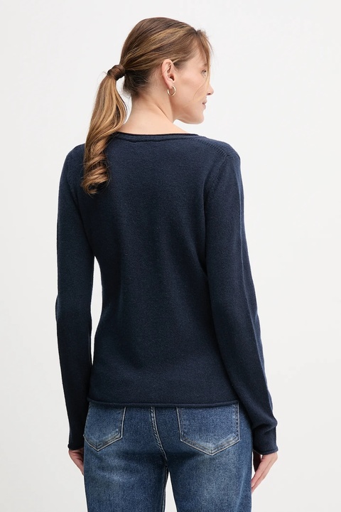 Tommy Hilfiger sweter wełniany damski kolor granatowy lekki WW0WW43505 - zdjęcie produktu nr 2