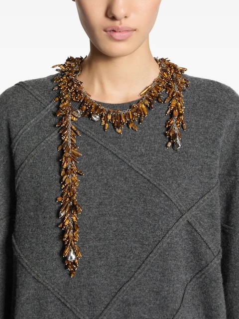 DRIES VAN NOTEN amber-beads scarf necklace - Silver - zdjęcie produktu nr 1
