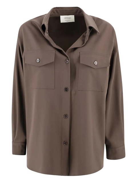 Weekend Max Mara double-pocket virgin-wool shirt - Brown - zdjęcie produktu nr 1