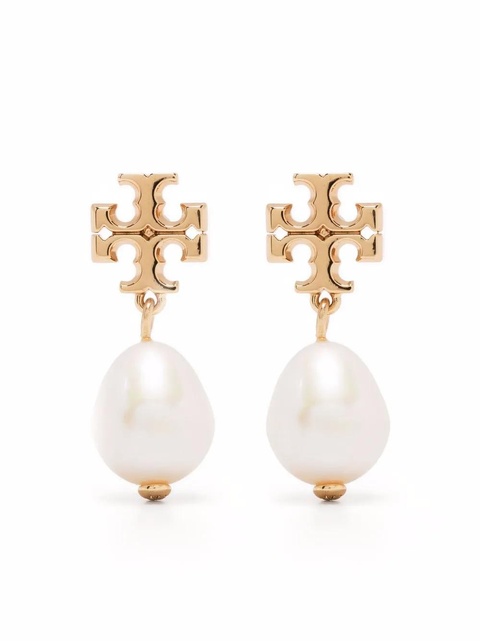 Tory Burch Kira pearl double hoop earrings - Gold - zdjęcie produktu nr 1