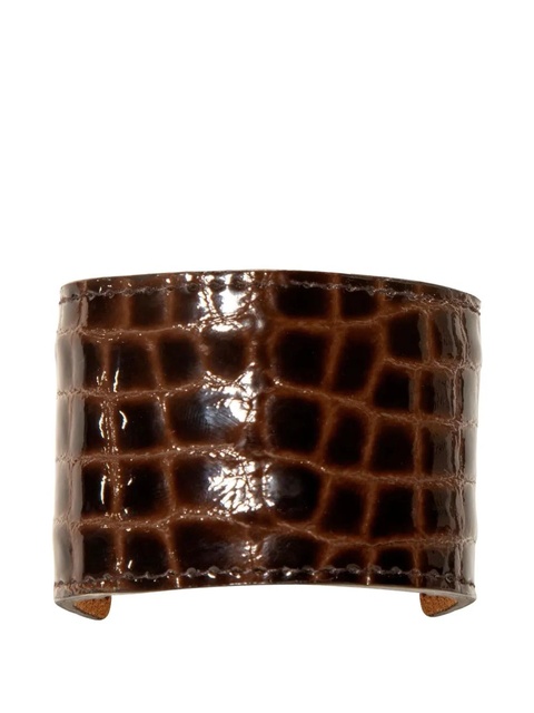 Jennifer Behr embossed leather hair clip - Brown - zdjęcie produktu nr 1