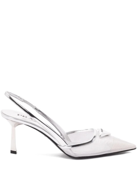 Prada Pointed Slingback Pumps - Silver - zdjęcie produktu nr 1