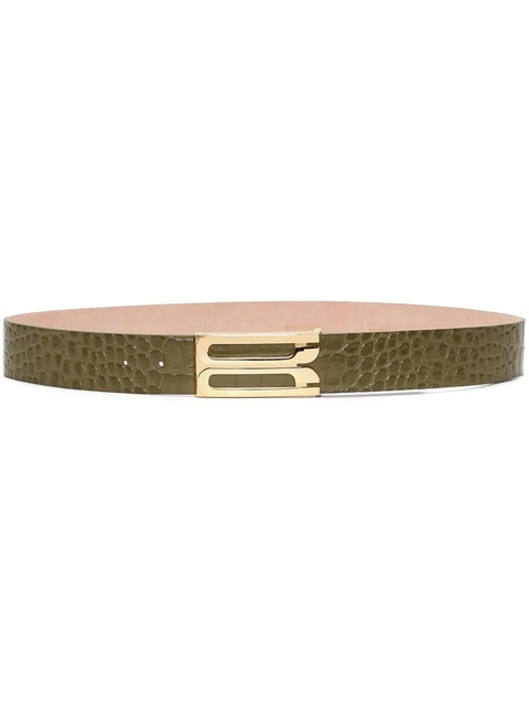 Victoria Beckham crocodile-embossed leather Jumbo Frame belt - Green - zdjęcie produktu nr 1
