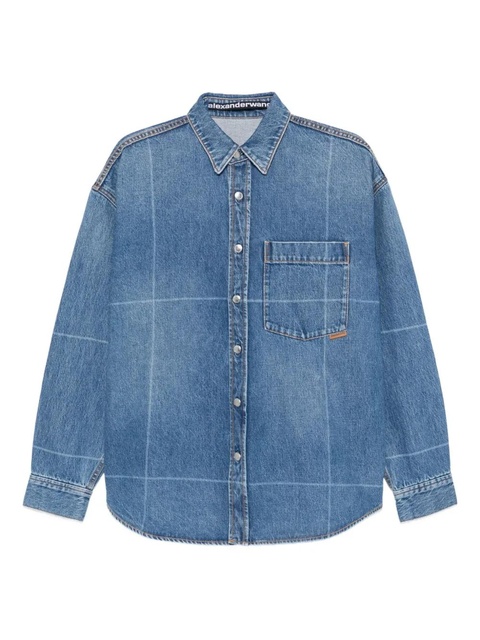 Alexander Wang grid-pattern denim shirt - Blue - zdjęcie produktu nr 1