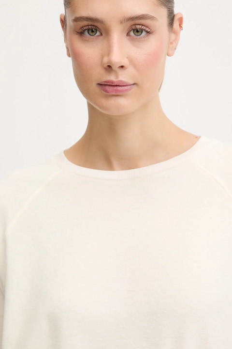 BOSS bluza damska kolor beżowy gładka 50550724 - zdjęcie produktu nr 2