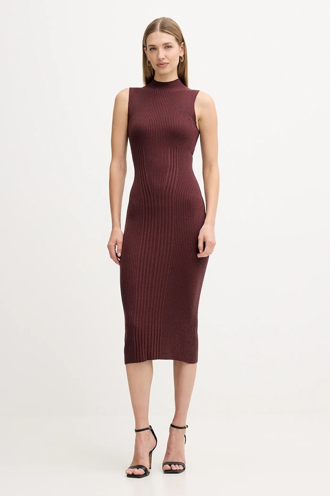 Guess sukienka JULIA kolor brązowy maxi dopasowana W5BK23 Z3OW2 - zdjęcie produktu nr 1