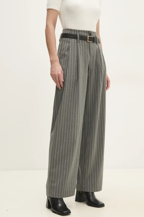 Answear Lab spodnie damskie kolor szary szerokie high waist - zdjęcie produktu nr 1