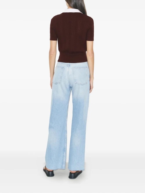 Tory Burch Pointelle polo sweater - Brown - zdjęcie produktu nr 2