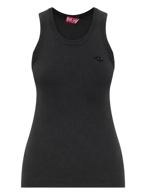 Diesel T-Anky logo-plaque ribbed tank top - Black - zdjęcie produktu nr 1